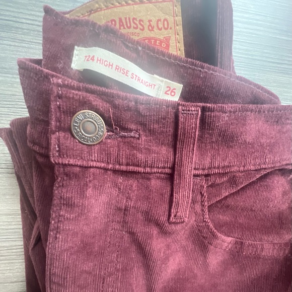 Levi's brown Corduroy High-Rise Pants - Picture 2 of 2